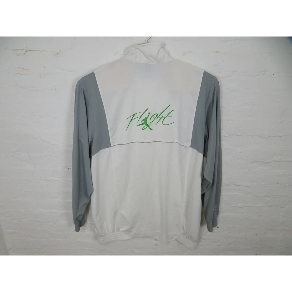 Vtg Air Jordan Flight Track Jacket Mens 3XL White Full Zip Basketball Jumpman